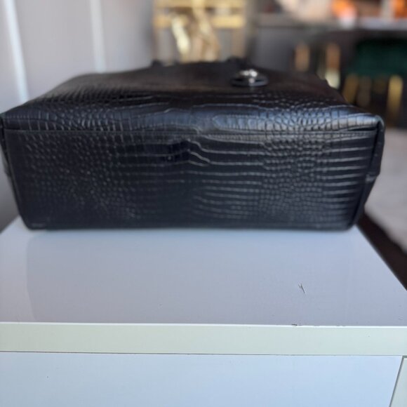 Jimmy Choo Black Croc Embossed Leather Tote - Picture 12 of 16